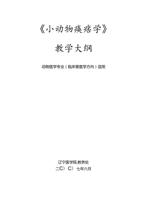 07级动医临床小动物疾病学教学大纲.docx