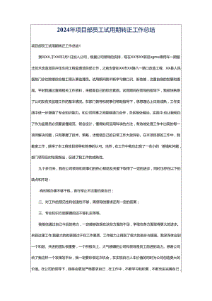 2024年项目部员工试用期转正工作总结.docx