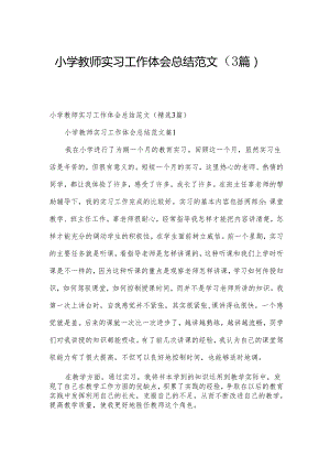 小学教师实习工作体会总结范文（3篇）.docx