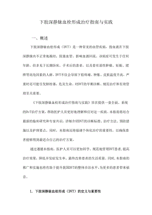 下肢深静脉血栓形成治疗指南与实践.docx