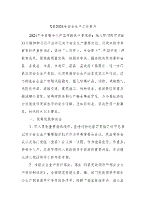 X县2024年安全生产工作要点.docx