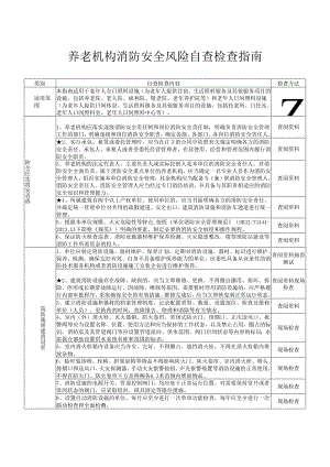 养老机构消防安全风险检查自查指南.docx