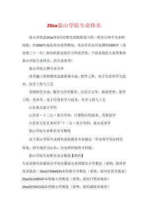 20xx泰山学院专业排名.docx