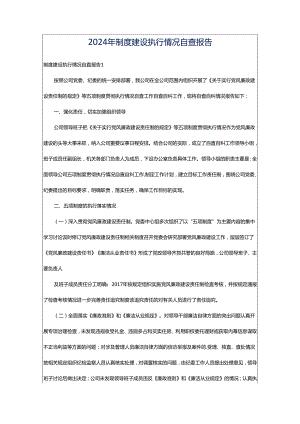 2024年制度建设执行情况自查报告.docx