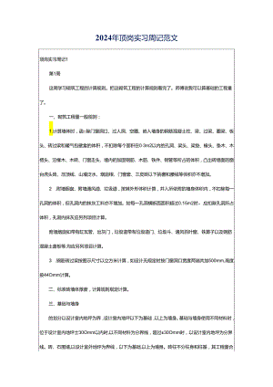 2024年顶岗实习周记范文.docx