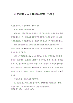 有关客服个人工作总结集锦（35篇）.docx