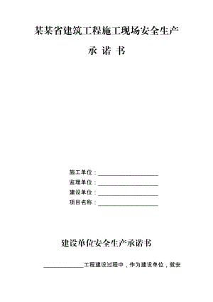 建筑工程施工现场安全生产承诺书.doc