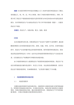 药品生产企业风险识别审核要点与评定原则.docx