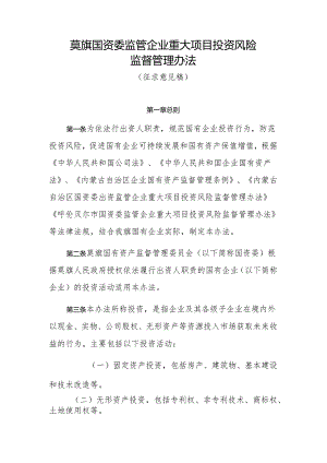 莫旗国资委监管企业重大项目投资风险.管理办法wps.docx