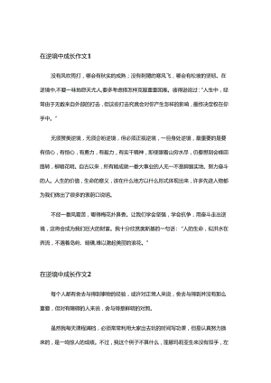 在逆境中成长作文范文.docx