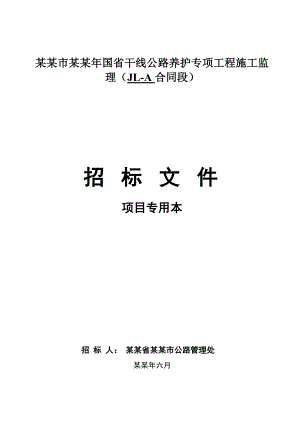 干线公路养护专项工程施工监招标文件.doc