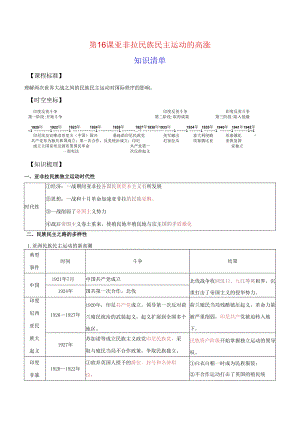 纲要（下）第16课 亚非拉民族民主运动的高涨 知识清单.docx