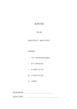 [监理资料]监理月报(29).docx