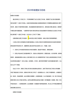 2024年助理实习总结.docx