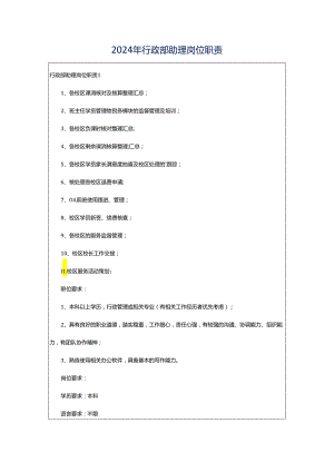 2024年行政部助理岗位职责.docx