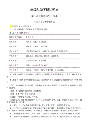小学科学教科版四年级下册全册知识点精编（分单元编排）（2024春）2.docx