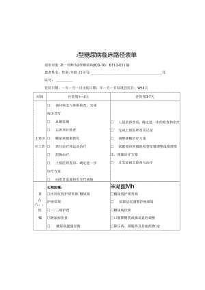 2型糖尿病临床路径表单.docx
