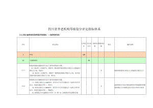 养老机构等级划分评定指标体系（四川）.docx
