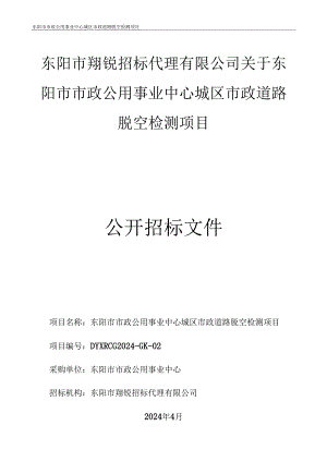 市政公用事业中心城区市政道路脱空检测项目招标文件.docx