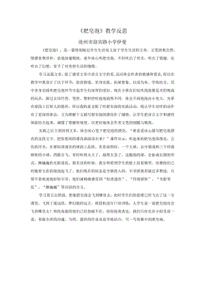 29.肥皂泡 教学反思一.docx