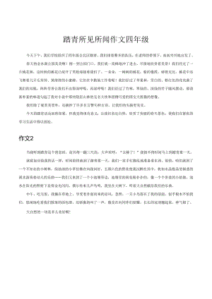踏青所见所闻作文四年级.docx