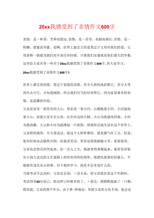 20xx我感受到了亲情作文600字.docx