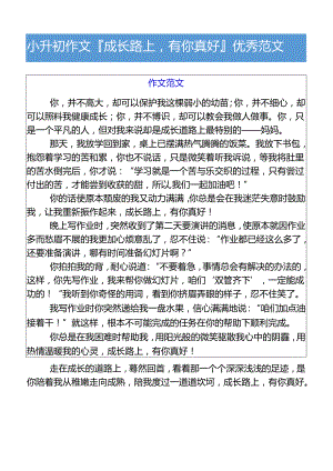 小升初作文成长路上有你真好优秀范文.docx