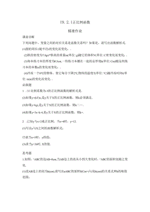 19.2.1 正比例函数 精准作业.docx