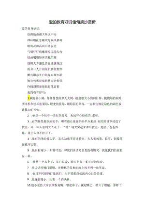 爱的教育好词佳句摘抄赏析.docx
