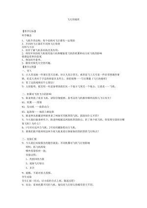 小学科学精品教案：飞行——离开地球表面.docx