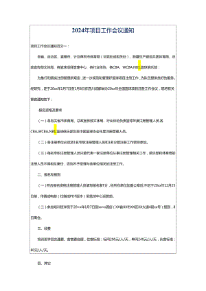 2024年项目工作会议通知.docx