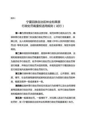 宁夏回族自治区林业和草原行政处罚裁量权适用规则（试行）.docx