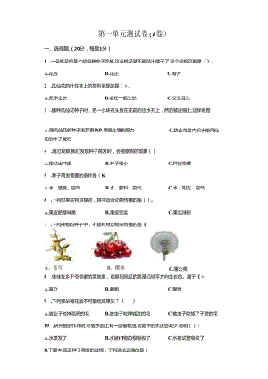 教科版科学四年级下册第一单元植物的生长变化分层训练（A卷基础篇）.docx