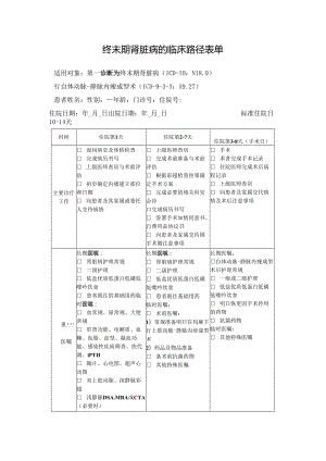 终末期肾脏病的临床路径表单.docx