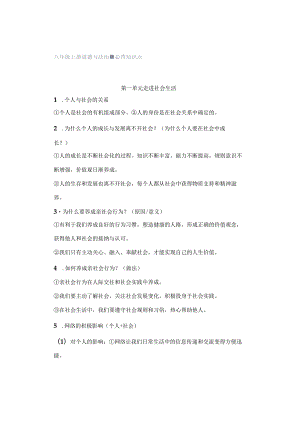 八年级上册道德与法治-必背知识点.docx