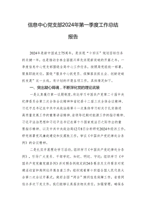 信息中心党支部2024年第一季度工作总结报告.docx