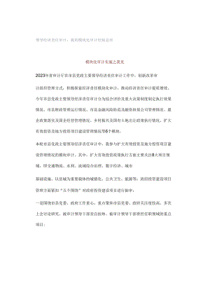 领导经济责任审计：我的模块化审计经验总结.docx