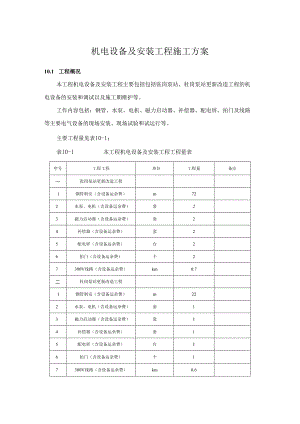 机电设置和安装工程施工组织方案.docx