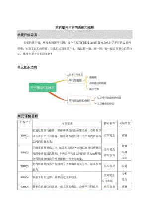 人教版四年级上册第五单元《平行四边形和梯形》整单元作业设计 .docx