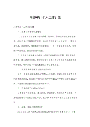 内部审计个人工作计划.docx