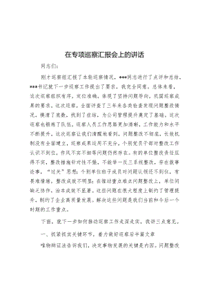 在专项巡察汇报会上的讲话&市纪委监委巡察整改日常监督工作情况汇报【壹支笔】.docx