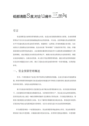从资金预算管理角度对企业资金使用效率的思考.docx