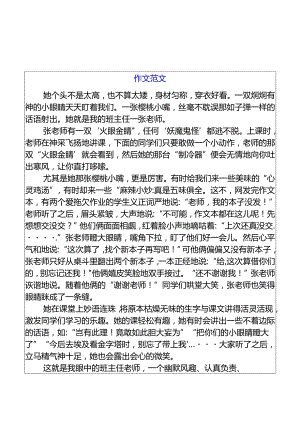 小升初押题作文我的老师优秀范文.docx