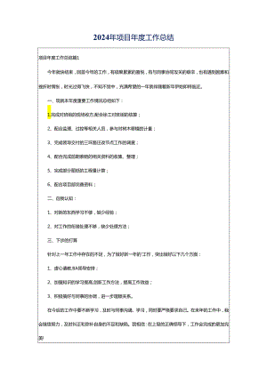 2024年项目年度工作总结.docx