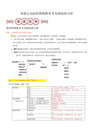 易错点15 流程图推断常考易错陷阱分析（解析版）.docx