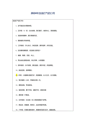 2024年加油打气的口号.docx