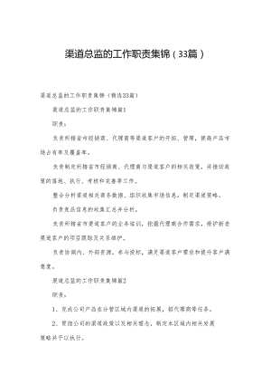 渠道总监的工作职责集锦（33篇）.docx