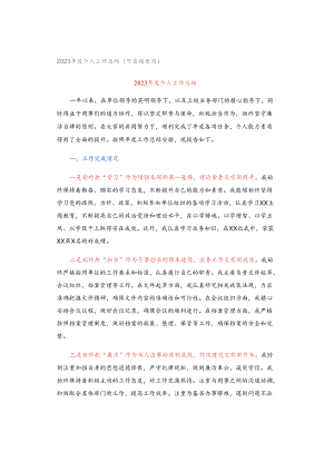 2023年度个人工作总结（可直接使用）.docx