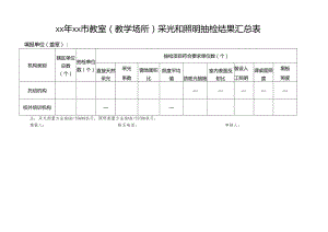 教室（教学场所）采光和照明抽检结果汇总表.docx