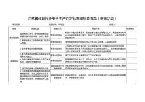 江苏省体育行业安全隐患判定标准和检查清单.docx
